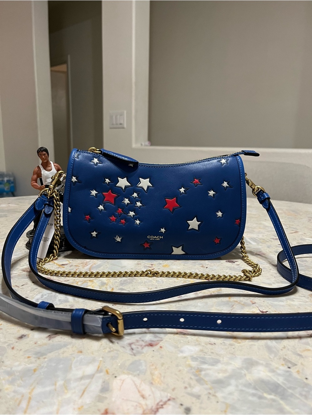 NWT Coach Waverly Bag With Americana Print CFK13 Deep Sky Multi 3 straps limited